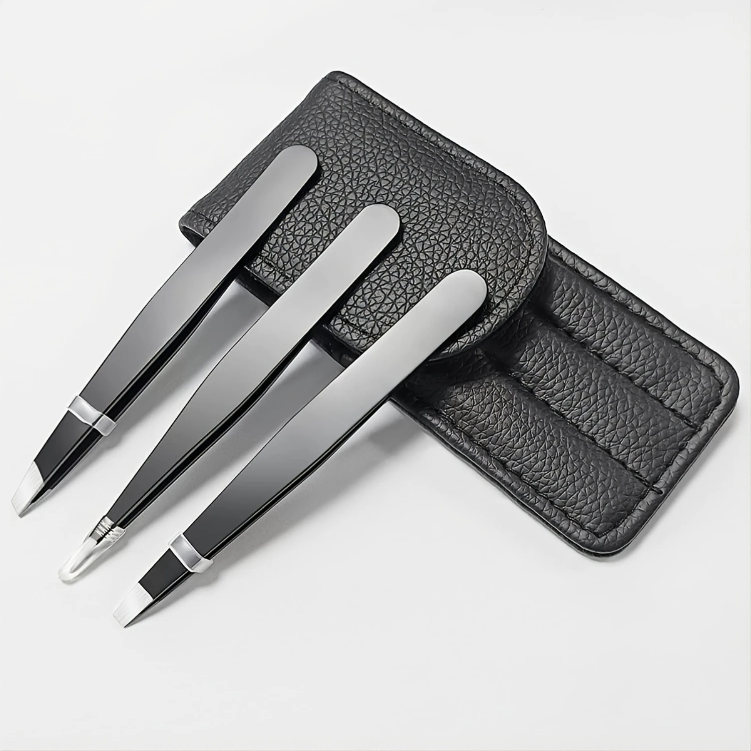Juego Premium de 3 pinzas para cejas de acero inoxidable para desplumar cabello de precisión, Kit de puntas planas/inclinadas/afinadas afiladas para el cuerpo, Ingr