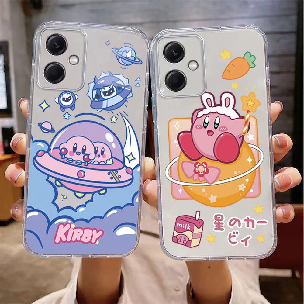 Cartoon Cute K-Kirby Funny Clear Phone Case For Xiaomi Redmi Note 12 11 11T 11S 10 9 9S 9T 8 Pro Plus Max Transparent Case Cover