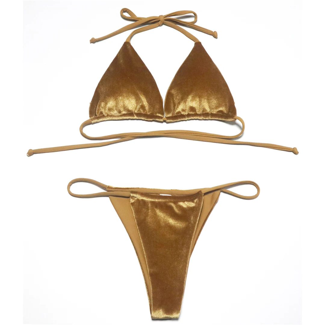 17 Farben, Neckholder, hoher Beinausschnitt, gepolstert, zweiteiliger Bikini, Damen-Bikini, Badeanzug, Damen-Badebekleidung, Bather, Schwimmbekleidung V5974 – Detail 29