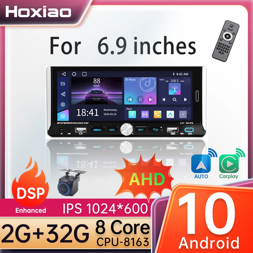 

CPU-8163 Android 1 din Car Radio GPS Navigation 6.9" Screen Multimedia Player Universal Video WIFI Universal Auto 1din CarPlay