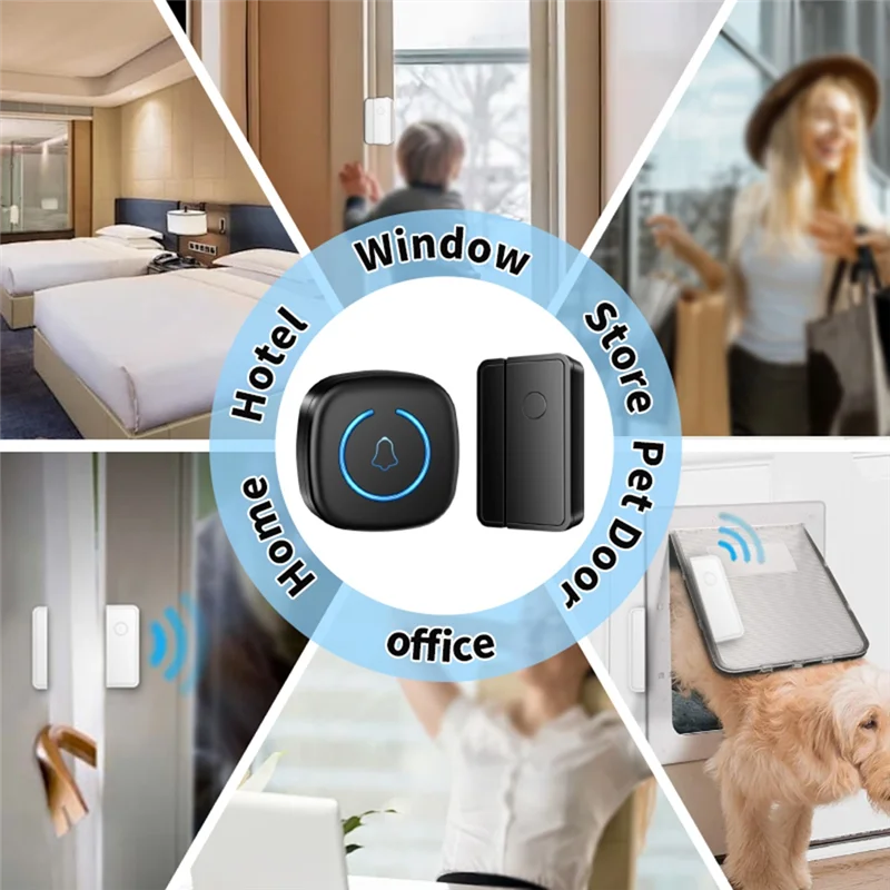 ABSQ-разделенный датчик двери и окна, дверной магнитный датчик, защита 60 песен, защита от кражи, напоминание о объемом ЕС