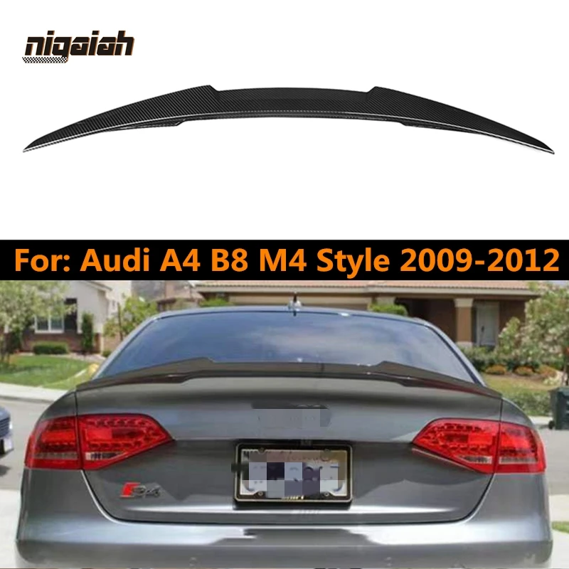 

Для Audi A4 B8 украшение автомобиля, высококачественный сухой спойлер на багажник из углеродного волокна 2009, 2010, 2011, 2012, стиль M4