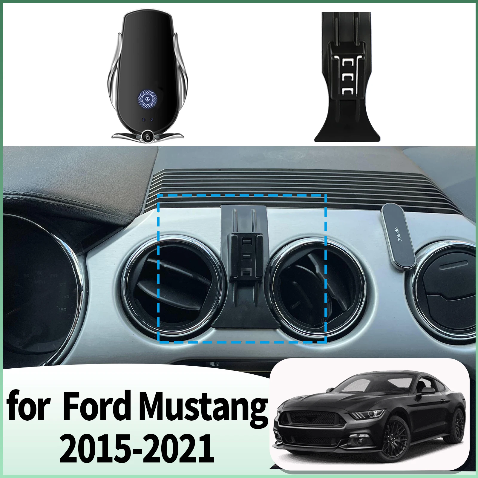

fit for Ford Mustang 2015 2016 2017 2018 2019-2021 Specific Dashboard Navigation Phone Holder Mount Design Car​​ accessoires