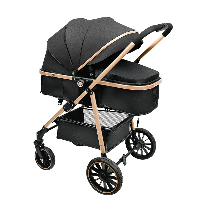 

Customizable High-view Baby Stroller, a Sitting, Lying and Reversing Baby Stroller, and an Outdoor Stroller in One