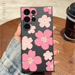 Pink Floral Phone Case For Samsung Galaxy S25 S24 S23 S22 S21 Ultra FE A25 A32 A33 A72 A73 Note 10 20Plus 5G Silicone Soft Cover