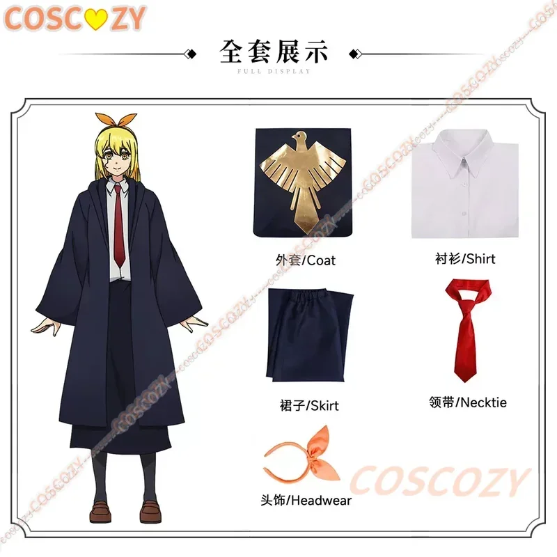 Anime Mashle Magic and Muscles Cosplay Costume Mash Lance Lemon Dot Finn Easton Magic Academy Uniform Blue Robe Wig Shirt Tie