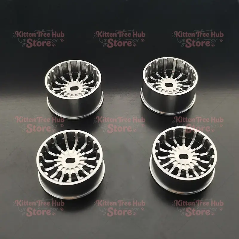 4-Pack 1:28Q Model Racing 4WD Metal Wheel Hub Racing Drift Tire Skin