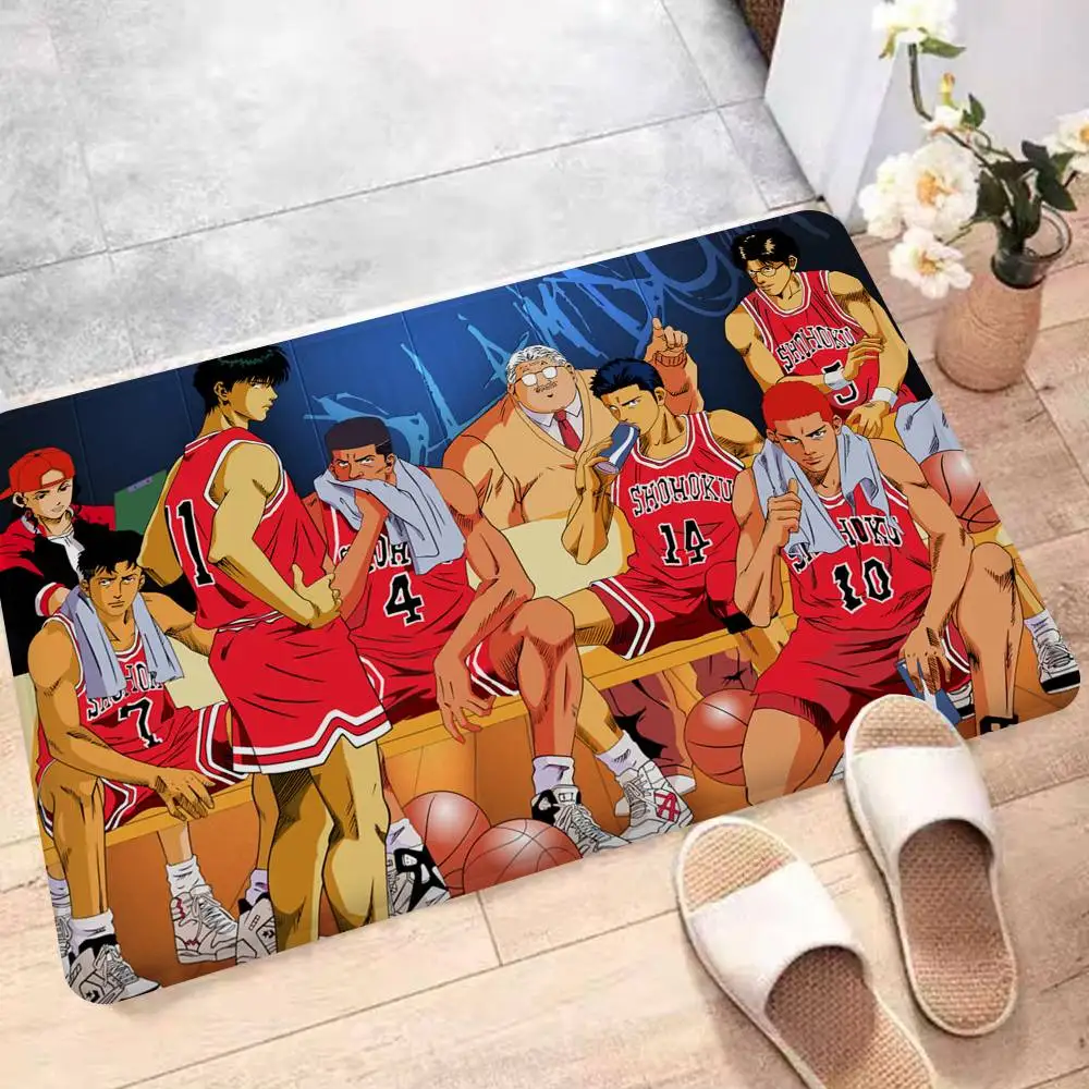 Basketball Anime S-Slam D-Dunk Bathroom Mat Kids Room Bedroom Decoration Balcony Anti-Slip Doormat Living Room Welcome Rug