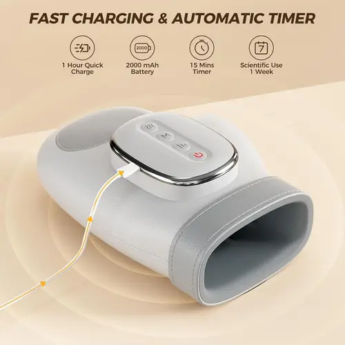 Imagen 2 del producto Masajeador de manos inalámbrico con compresión de calor, masajeador de dedos eléctrico, alivio del túnel carpiano actualizado y regalo de masaje para aliviar los muñecas