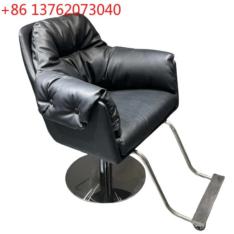 

New hairdressing chair Barber shop rotating leather barber chair can be reclined