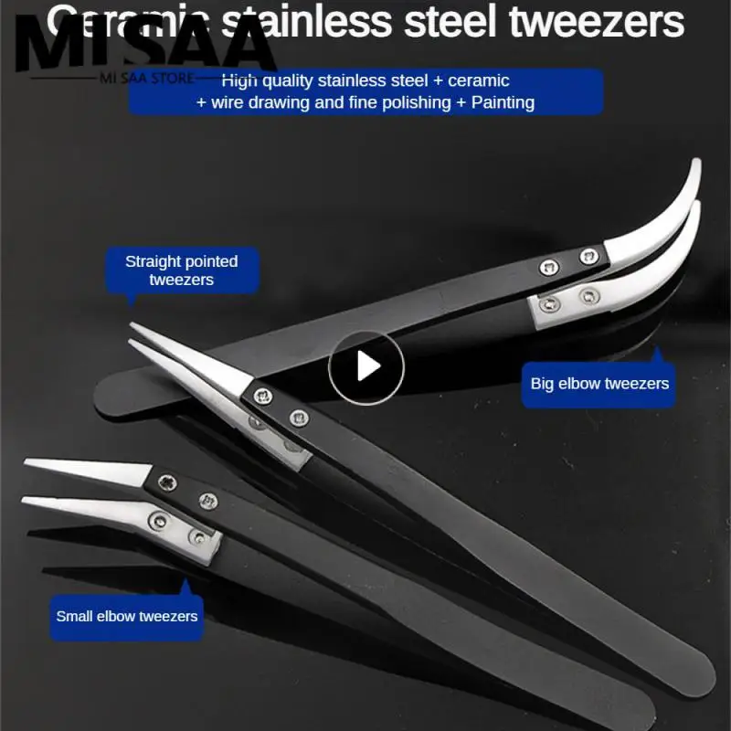 

Черный Пинцет высокого качества изысканный с острым кончиком изоляция удобный захват инструмент для консервантного ремонта керамический Пинцет уютный