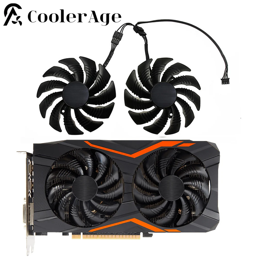 

88MM T 129215 SU PLD09210S12HH 4-контактный охлаждающий вентилятор для Gigabyte GTX 1050 1060 1070 960 RX 470 480 570 580 Вентилятор-кулер для видеокарты