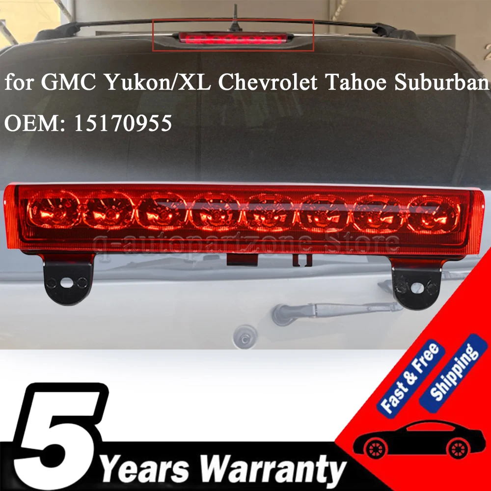 FULL LED 3RD THIRD TAIL BRAKE LIGHT LAMP BAR RED FOR GMC YUKON/XL CHEVROLET TAHOE SUBURBAN 15170955