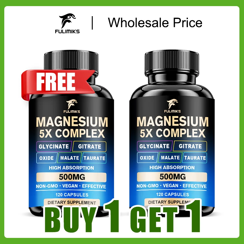 Buy 1 Get 1 Free! Advanced Magnesium Complex Supplement, Support Heart Health, Nerve Function & Restful Sleep