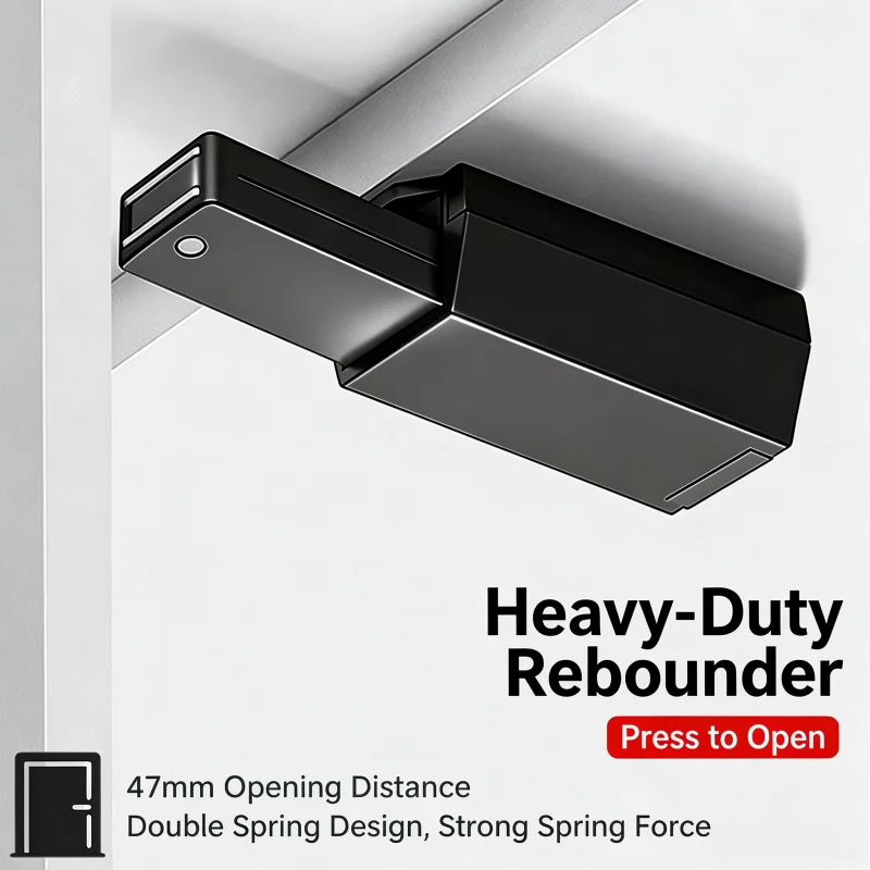 Invisible Hidden Door Heavy Duty Rebounder, Push-to-Open Automatic Spring Latch, No Handle Magnetic Catch for Cabinet & Room Doo