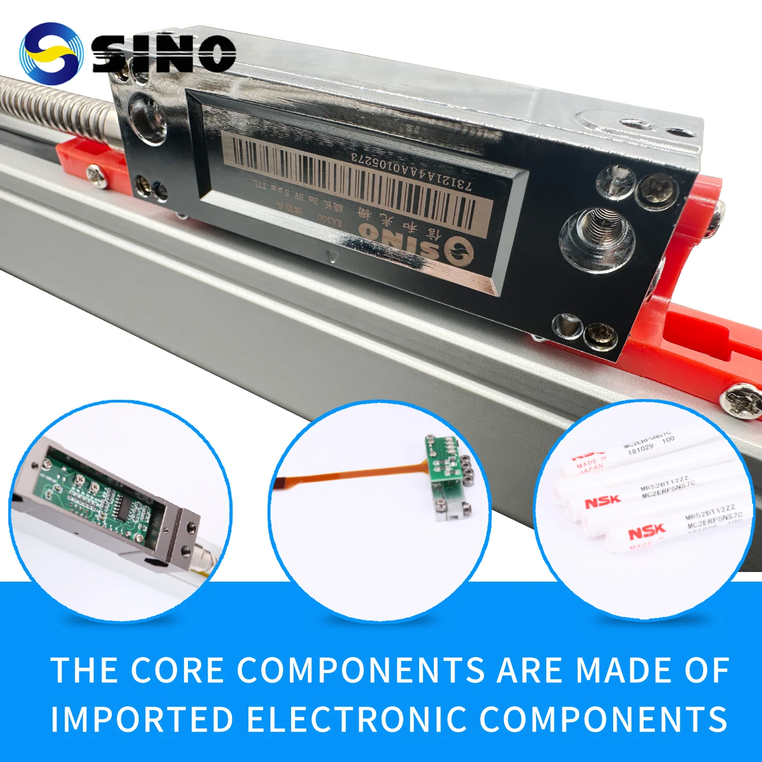 【1U】SINO KA300 Высокоточные линейные весы 1 мкм 5 В TTL Оптическая линейка Длина хода 70 120 170 220 270 320 370 420 мм Весы токарного станка