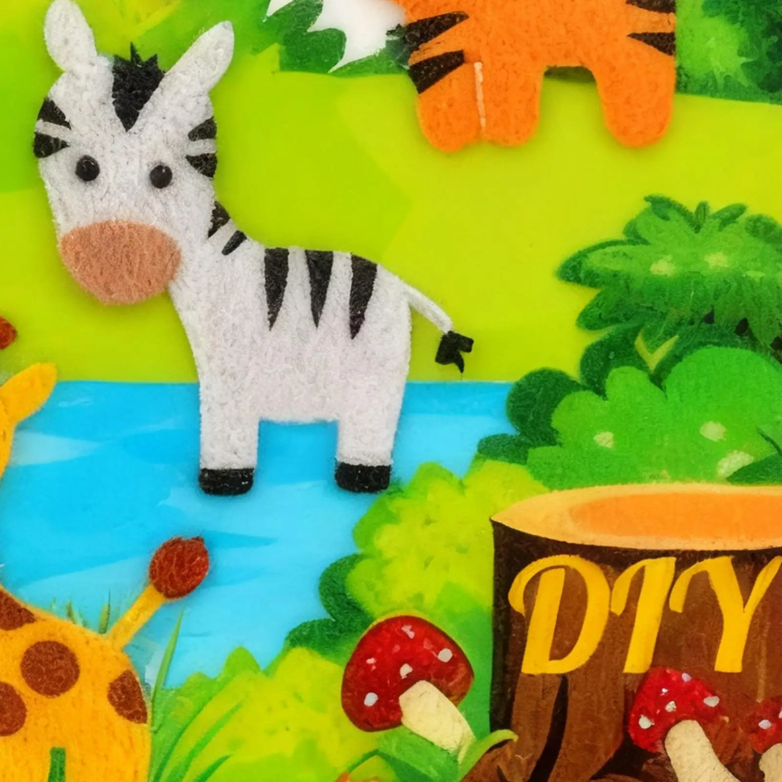 Vilten knutselset Cartoon ornament 3D vilten dierenknutselset voor slaapkamer Studio woonkamer feestklas jongens meisjes tieners