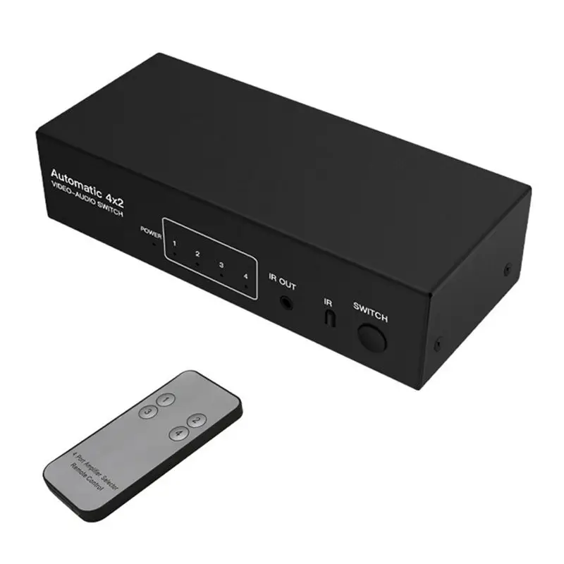 commutatore-audio-video-automatico-av-essenziale-per-l'inverno-splitter-4x2-con-telecomando-per-dvd-tv-spina-americana