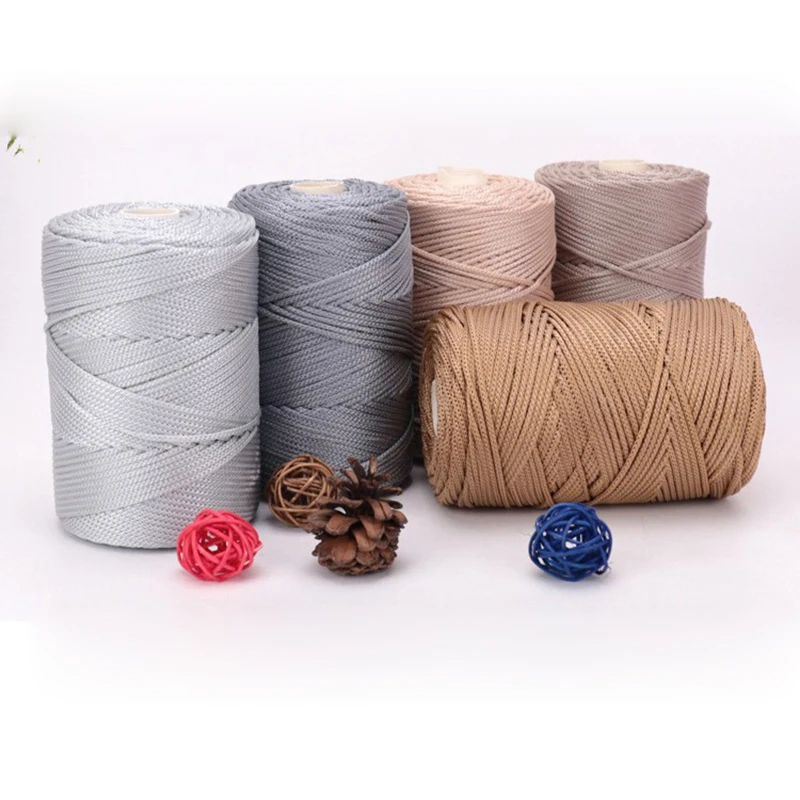 1pcs 230 Grams Nylon Cord Thread Crochet Hollow Line Macrame DIY Knitting Chunky Yarn Light Viscose Ice Rope Summer Sun Hat