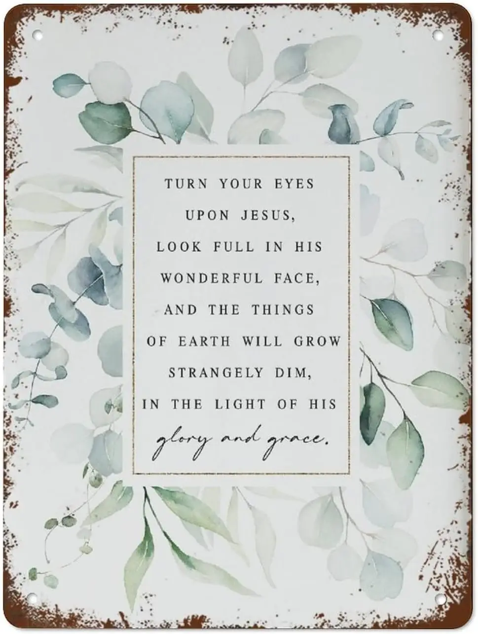 Turn Your Eyes Upon Jesus Christian Wall Art Botanical Print Hymn Lyric Art Christian Home Decor Best Vintage Fun Home Deco sign