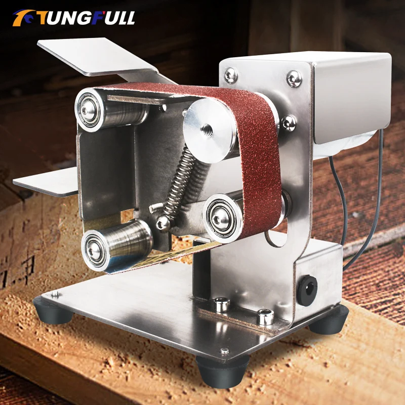 Mini Electric Belt Sander DIY Polishing Grinding Machine Fixed Angle Sharpening Machine Blade Desktop Cutter Edges Power Tool