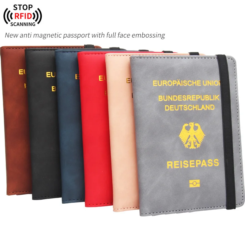 Rfid Personalized Customize German Passport Cover with Names Pink Germany Passport Holder Case for Passports Travel Wallets