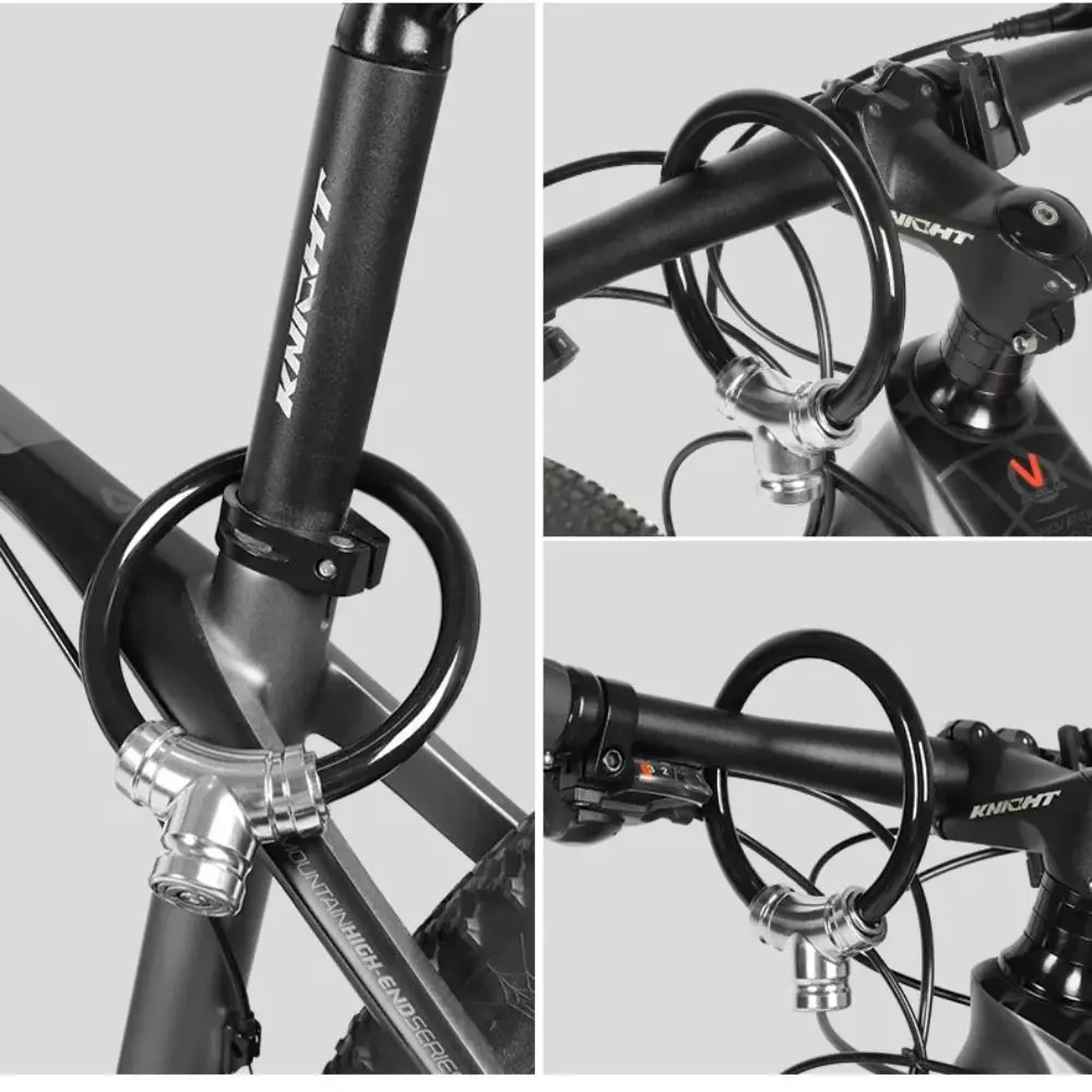 Anti-theft Bike Safety Lock Alloy Ring Lock with 2 Keys Bicycle Chain Lock Thickened Waterproof Mountain Bike Lock