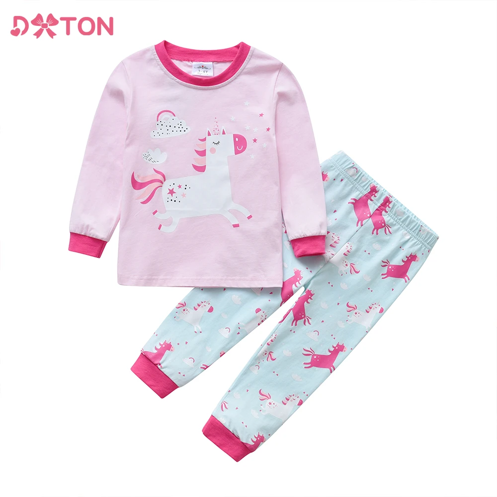 

DXTON Children Pajamas Baby Home Wear Suit Kid Unicorn Cartoon Sleepwear Girl Cotton Nightwear Girl Pyjamas Pijamas Sets Suit