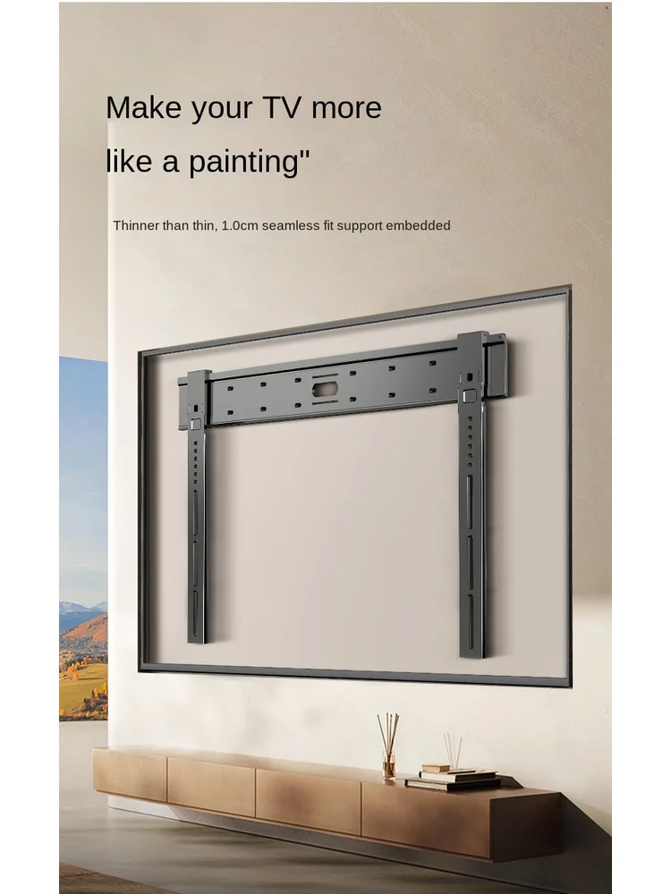 Support mural TV universel Ultra fin pour écrans plats/incurvés de 26 à 90 pouces, charge maximale de 80kg, VESA 100x100-800x400mm