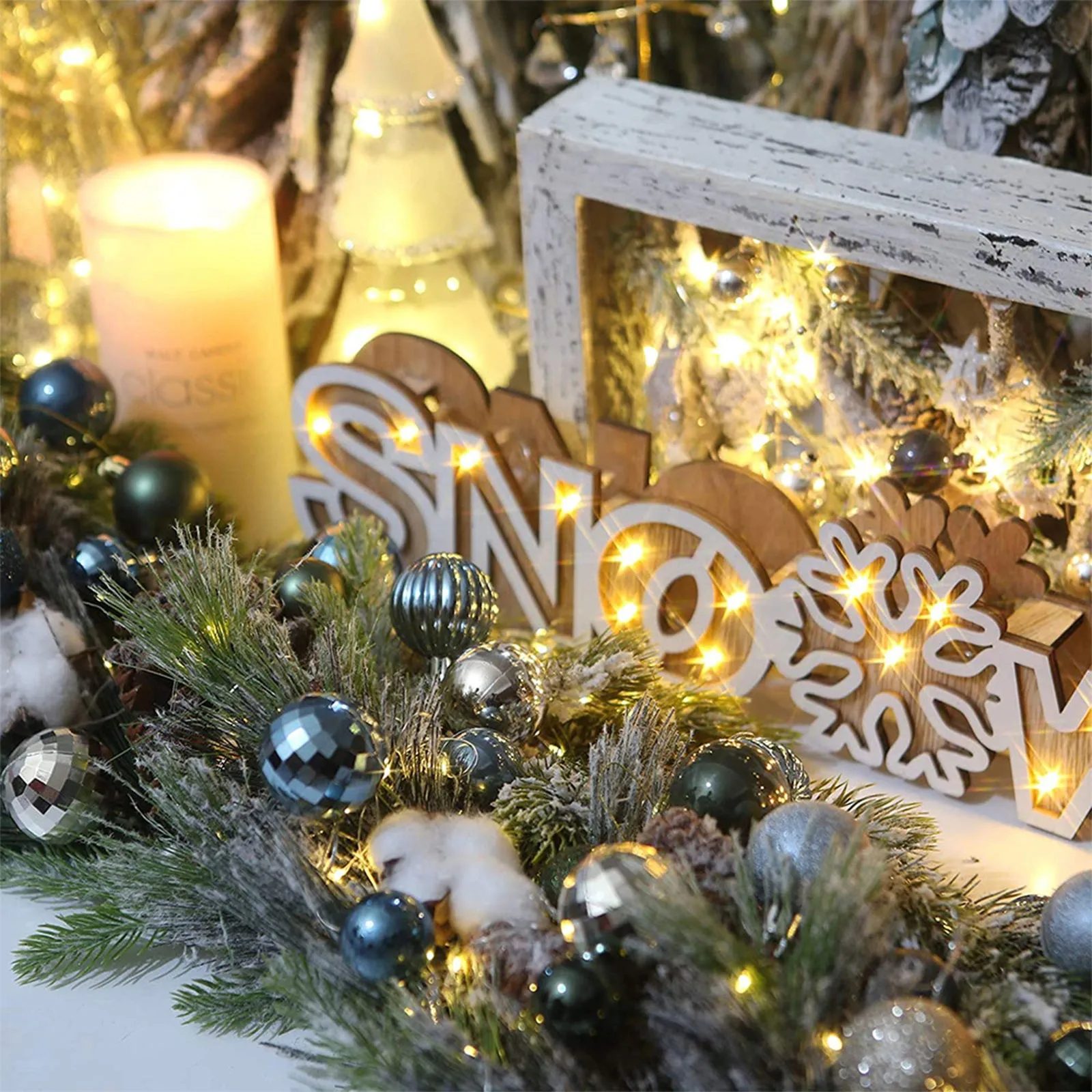 64 قطعة من كرات شجرة عيد الميلاد، كرة عيد الميلاد، كرات متعددة الألوان، مجموعة زينة شجرة عيد الميلاد للحفلات المنزلية #2