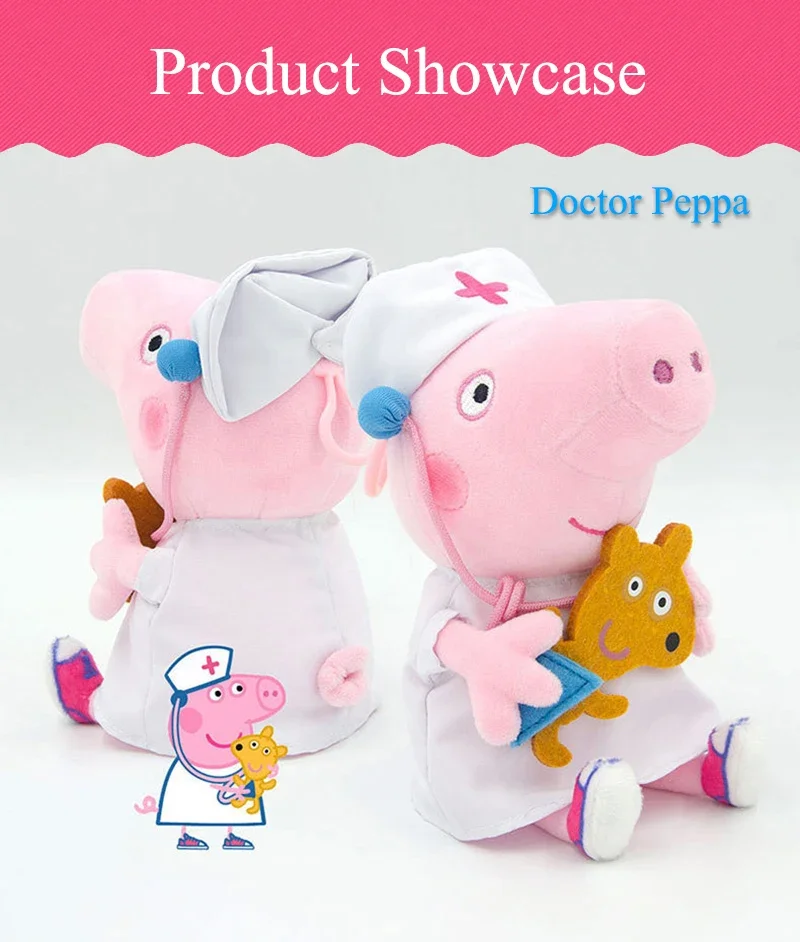 Echte Peppa Pig Plüsch Schwein Kinder Spielzeug 19CM Haustier Dinosaurier Teddybär Weiche Angefüllte Anime Figur Puppe kinder Geburtstag geschenke – Detail 34