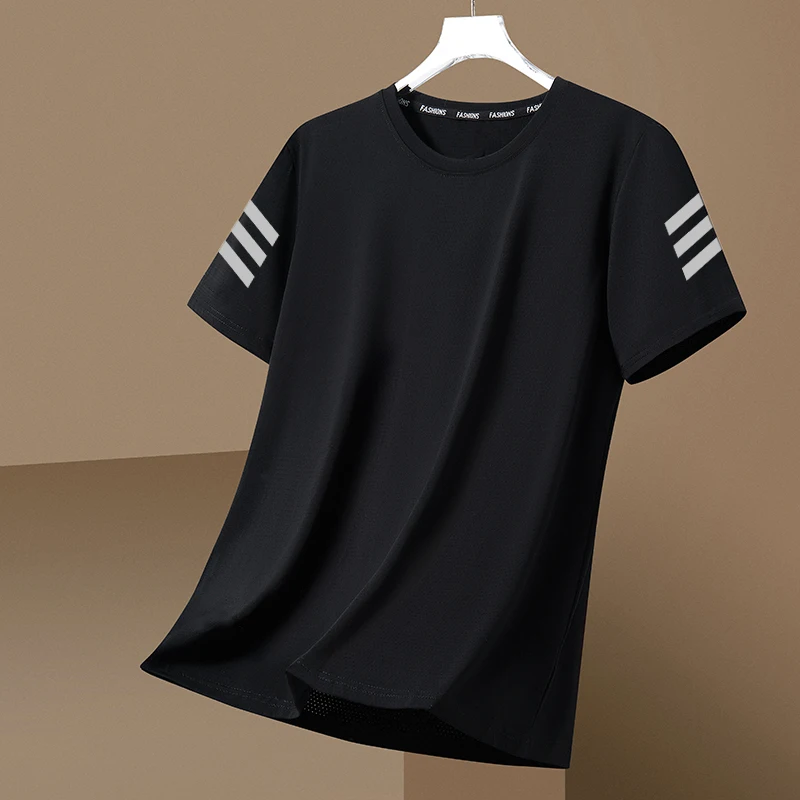 

Qui Dry Lightweight Men's T-irt Summer Sport Loose Fit ort Sve Training Running Outdoor Top Cool Sensation Polyester...