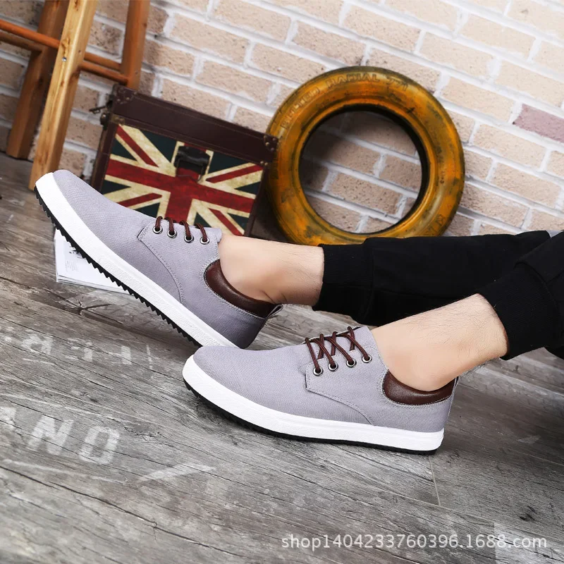 2024 Spring Autumn Cloth Shoes Mens Casual Shoes Breathable Flat Brand Male Footwear Blue Grey Plus Size 45 D098