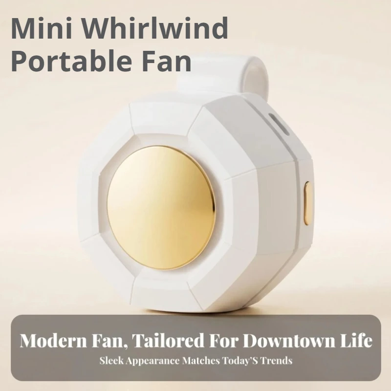 

USB Hanging Neck Fan Portable Mute Mini Clip Hanging Waist Electric Fan Leafless Fan 3 Speeds for Outdoor Camping Fishing