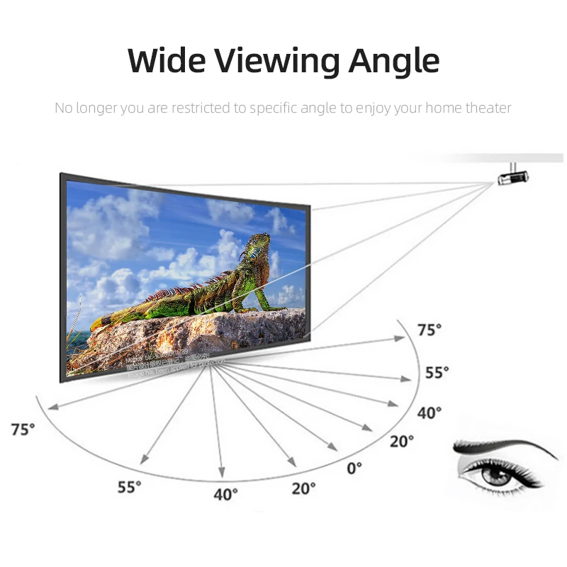 AUN 180 Inch Projector Screen Upgrade Thicker Projector Screen Outdoor, School, Square Wall Large Screen Projection Screen