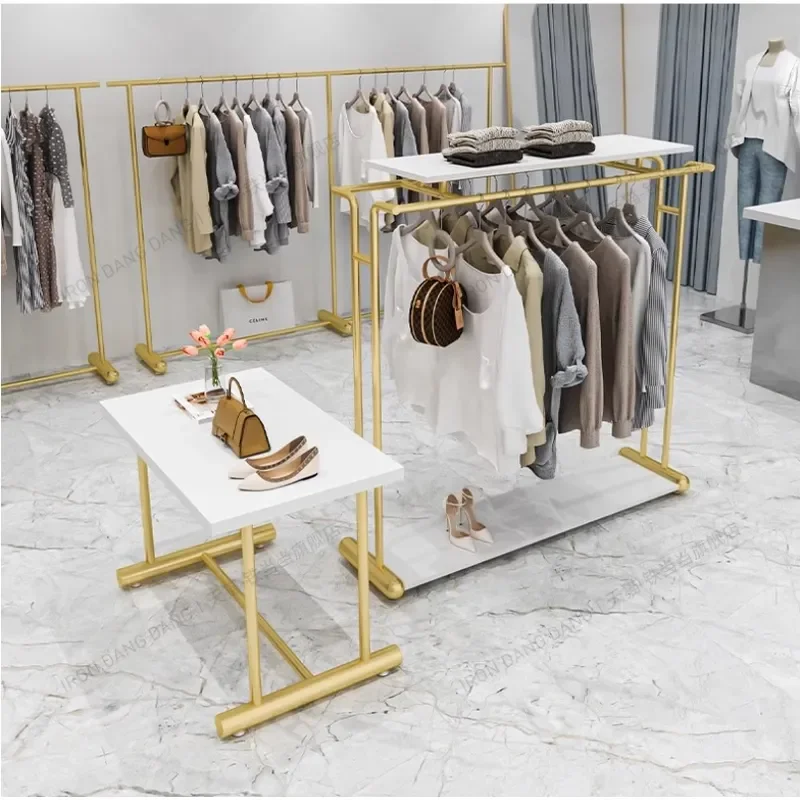 Nakajima Shelf Display Rack Special Middle Display Double Row Clothes Display Rack Combination Women's Clothing Store Hanging