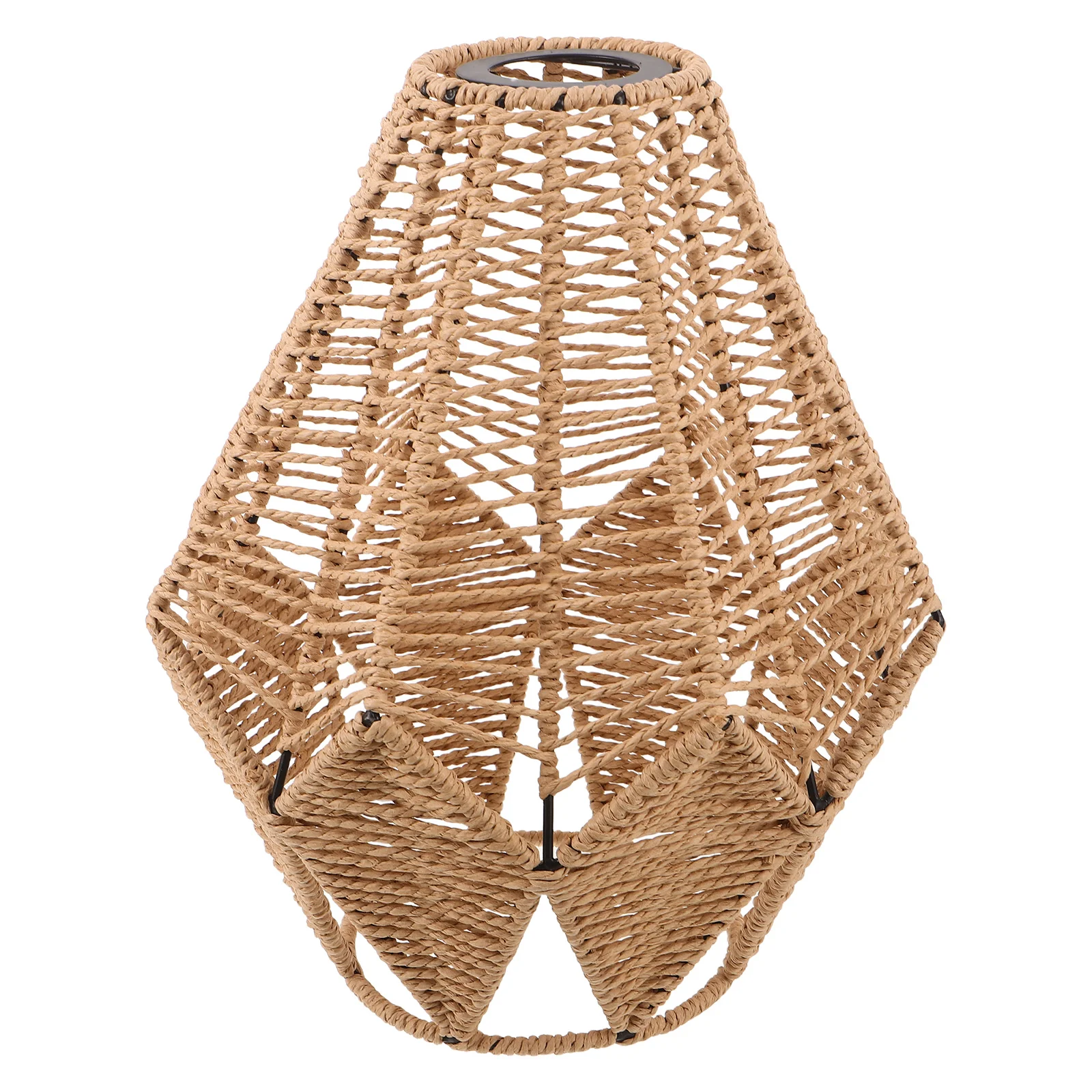 

Тканый бумажный веревочный абажур с отверстием 4 см, богемный подвесной светильник ручной работы, крышка для потолка, спальни, фермерского дома, винтажное освещение