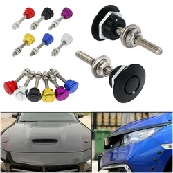 Universal Push Button Billet Quick Release Fasteners Set Racing Car Front Bumper Hood Pin Engine Bonnet Lock Latch Clip Body Kit
