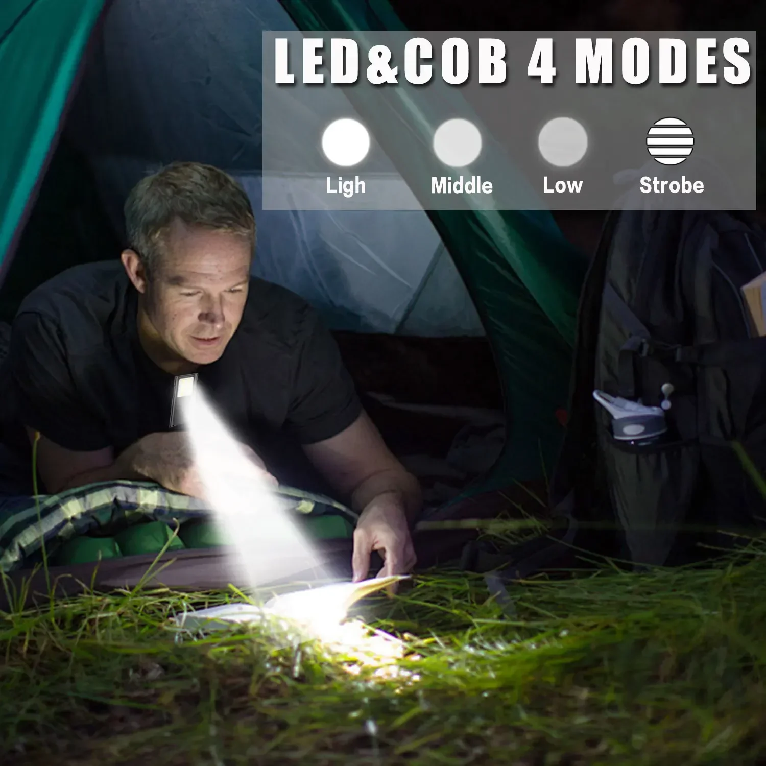 Powerful LED Flashlight USB Rechargeable LED Lights Night Running Safety Lights Pocket Torch Emergency Light Hands Free