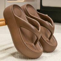 Popular Chunky Platform Clip Toe Sandals 2025 Women New Thick Bottom Slip On Silppers EVA Anti-odorant Sandalias De Mujer 5cm