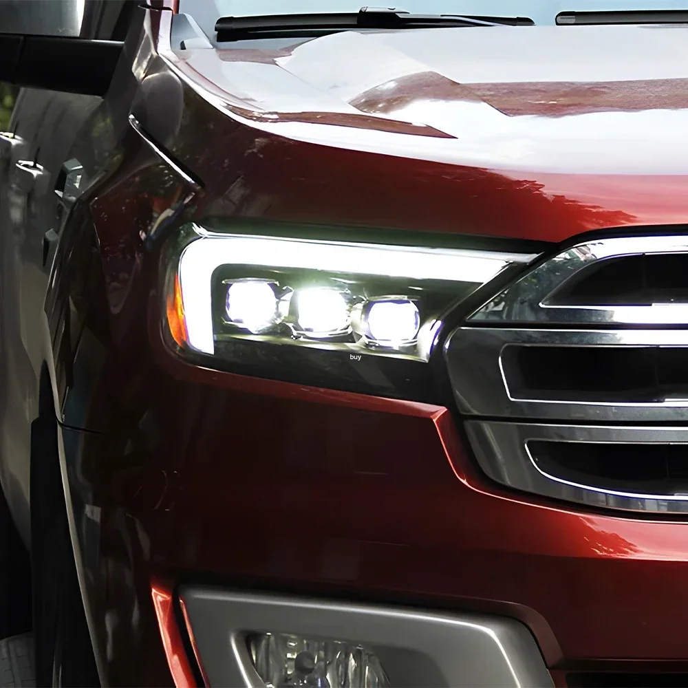 

Автомобильные фары для Ford Ranger 2016-2020, светодиодные передние фары в сборе, модернизированные в стиле «Демонские глаза», 3-линзовые проекторные фары, автомобильные аксессуары