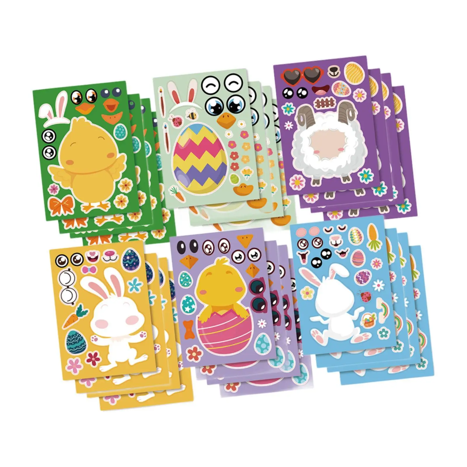 24 Pieces Easter Party Stickers Decoration Stickers Decals Easter Stickers for Cards Holiday Crafts Education Activities Easter