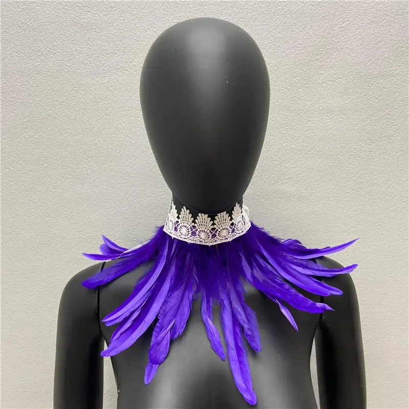 Halloween weißen Schal y2k Pelz Schal Kleid Cape Neck Schals Frau Cosplay Snood Kinder Schals Gothic Style Hochzeits feier Schal – Detail 12