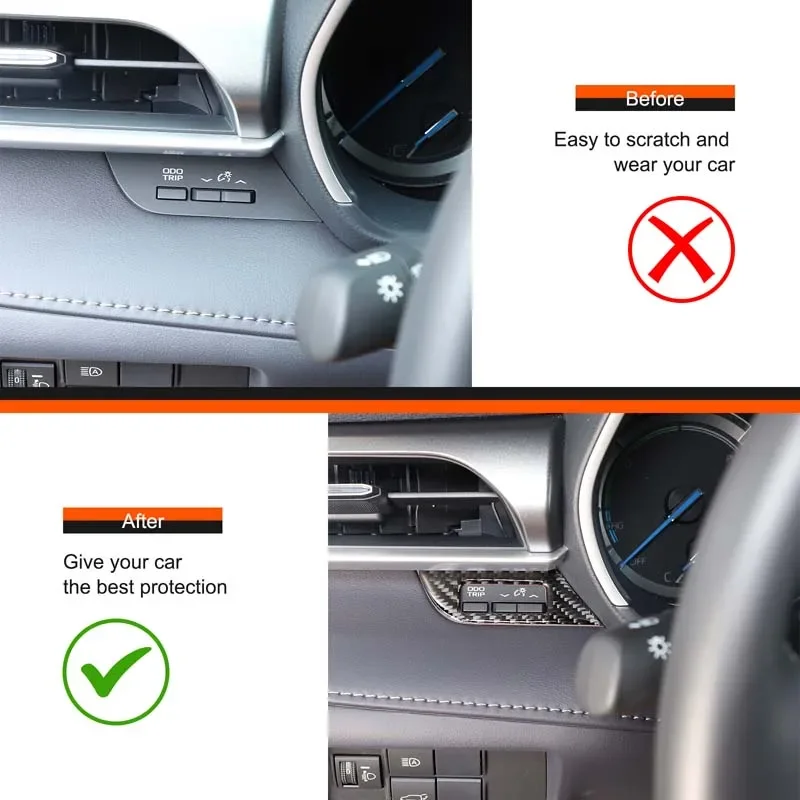 لتويوتا هايلاندر 2022-2025 لينة ألياف الكربون لوحة سيارة كروز سرعة التبديل لوحة ملصق مزخرفة اكسسوارات السيارات #2