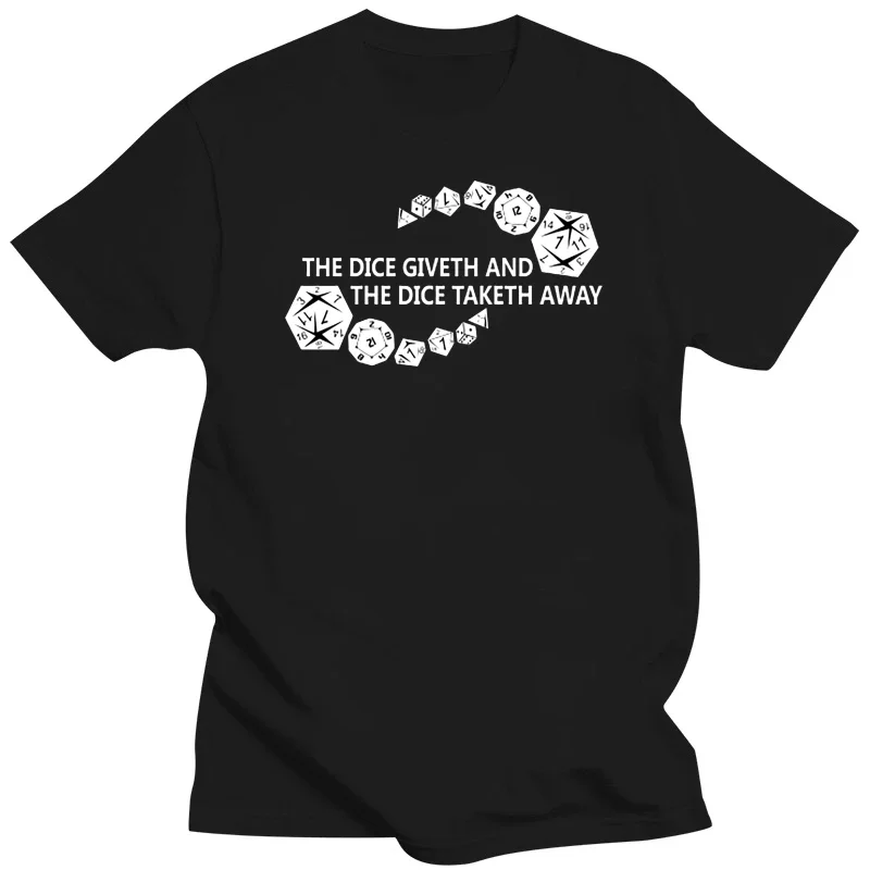 Dice tshirt EU Size S-5XL Summer The Dice Giveth And The Dive Taketh Away 100% Cotton Gambling Funny Black t shirt