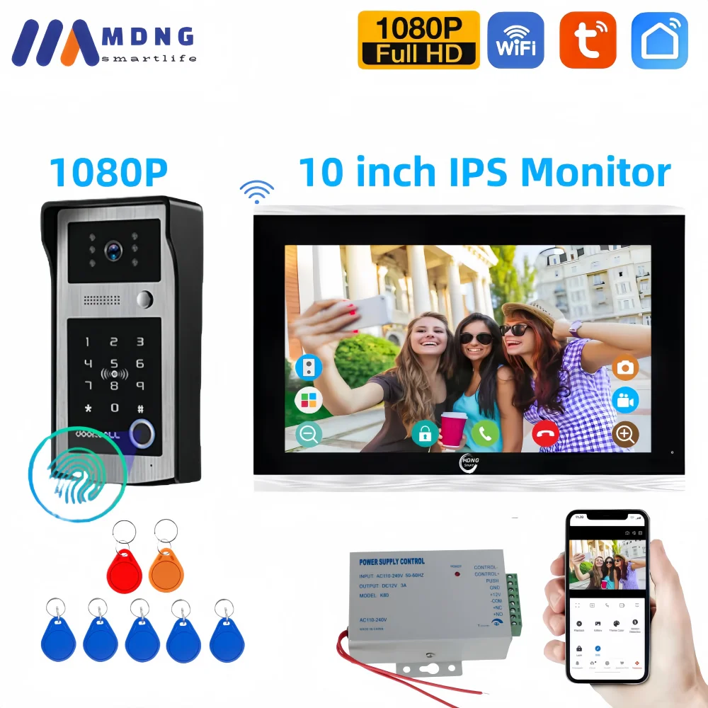 10-дюймовый Tuya Smart Wi-Fi видеодомофон