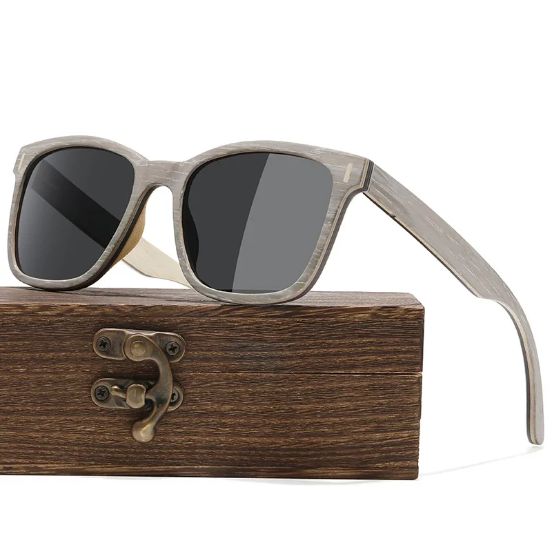 

LDMZYJ Brand Designer wood Sunglasses New Men's Women's Polarized Silver Oak Sunglasses Retro Rice nails Eyewear Dropshipping