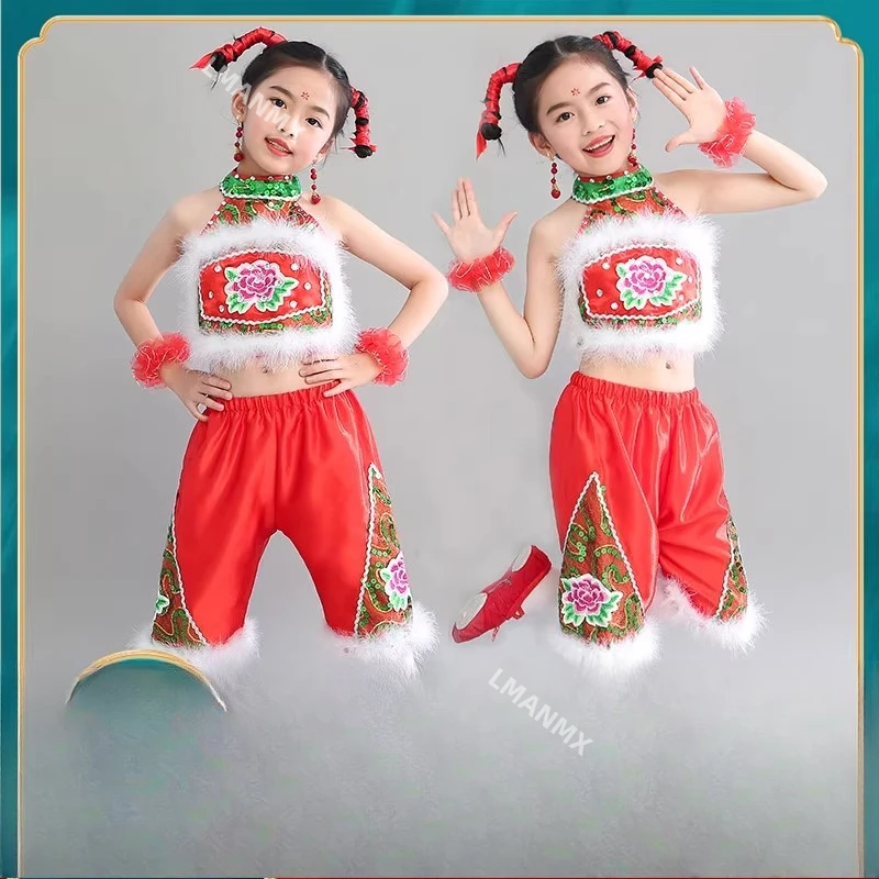 children's-festive-performance-costumes-yangge-dance-costumes-drumming-costumes-performance-costumes