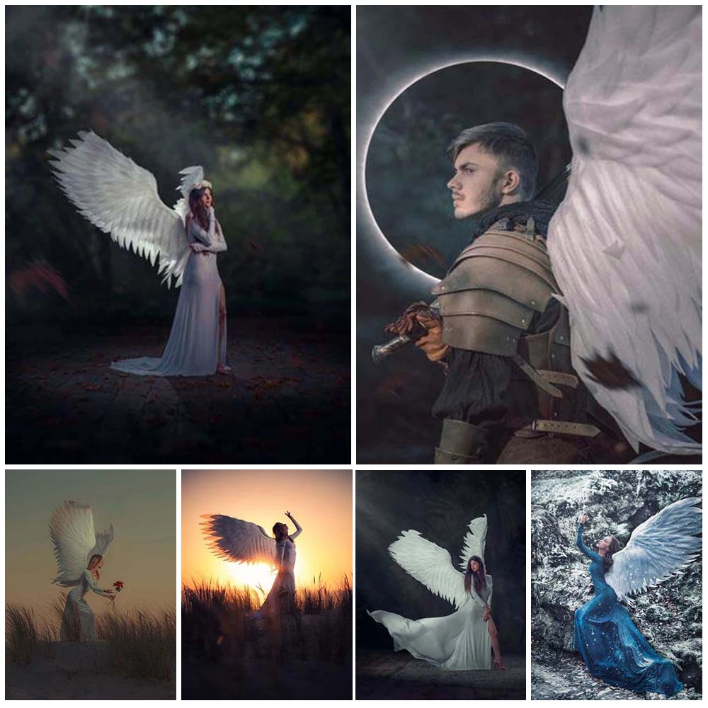 

Angel of Sweetness Girls Sexy Woman Twilight Angel Portrait Wall Art Canvas Painting Wall Pictures For Living Room Unframed