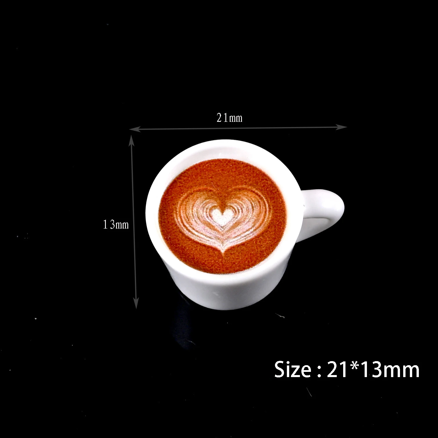 Dijes de taza de café en 3D, joyería de cabujón plano, colgante de comida falsa de dibujos animados, regalo casero, bricolaje, 10 unidades por lote